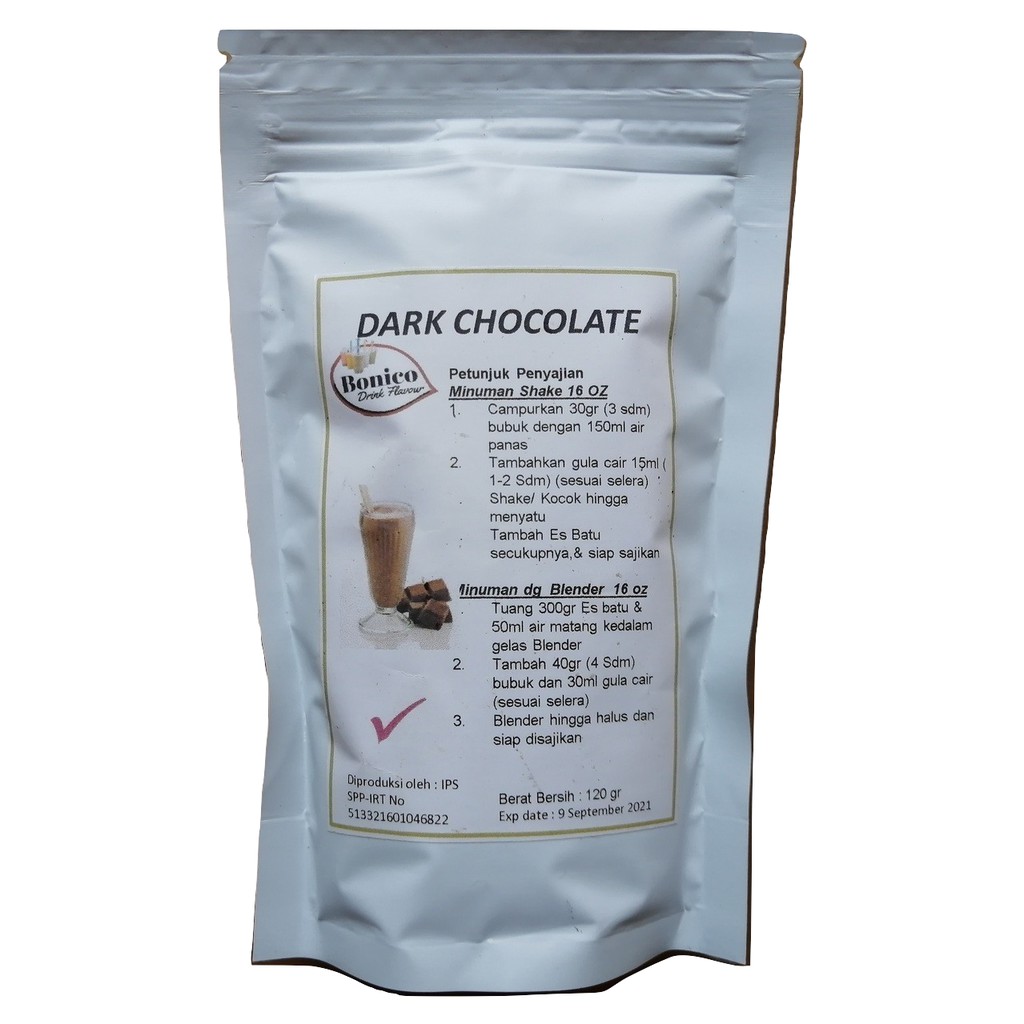 

BONICO DARK CHOCOLATE Powder Minuman Bubuk 120gr Ice Blend Milk Shake COKLAT PAHIT HITAM