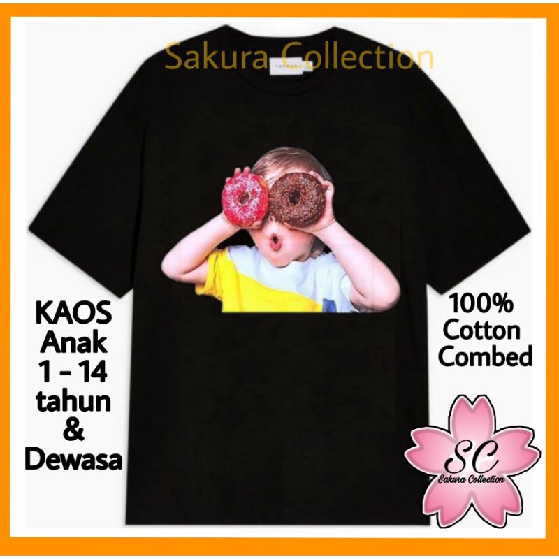 Kaos Baju ACME DE LA VIE ADLV BABY FACE SHORT SLEEVE T-SHIRT BLACK SUNGLASSES DONUTS HAPPY BOY Original Ovesize Premium 100% Ori