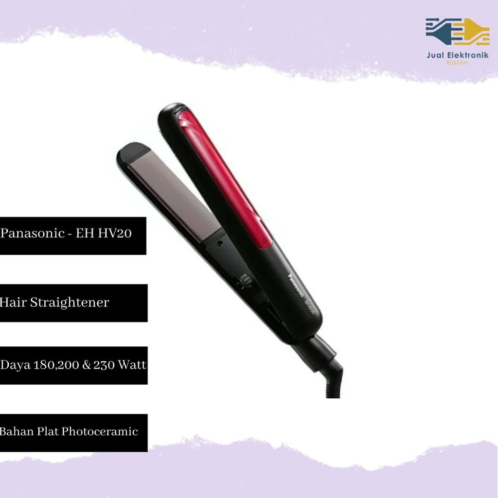 Hair Straightener Catokan Pelurus Rambut Panasonic - EH HV20 Terlaku