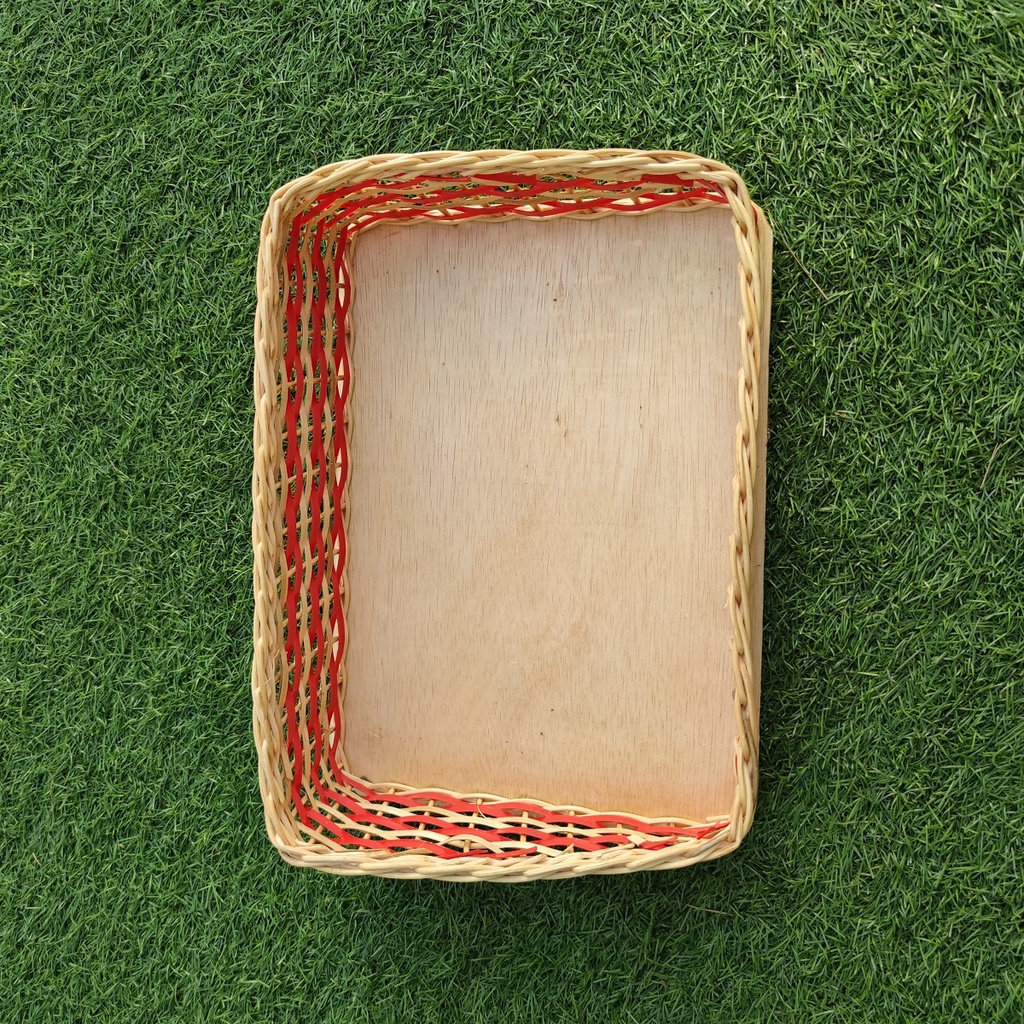 Kerajinan Tangan Rotan - Keranjang Parsel Sender Merah Small 37x25x9cm