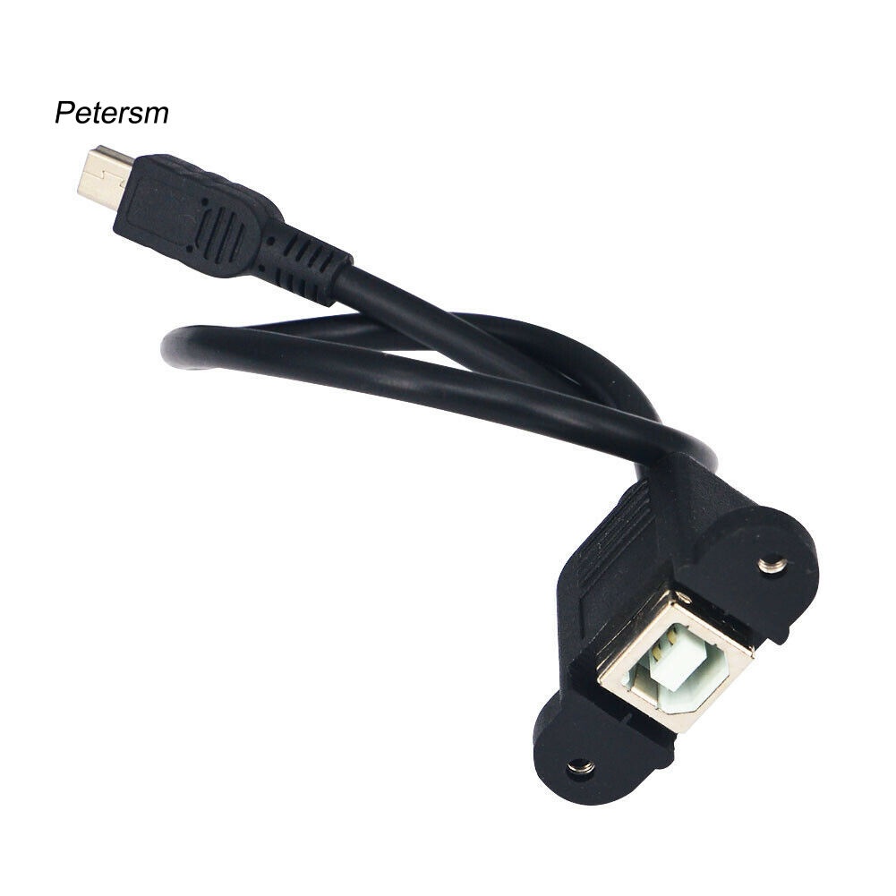 Kabel Adapter Usb Tipe B Female Dengan Panel Mount Ke Mini Usb Plug Male