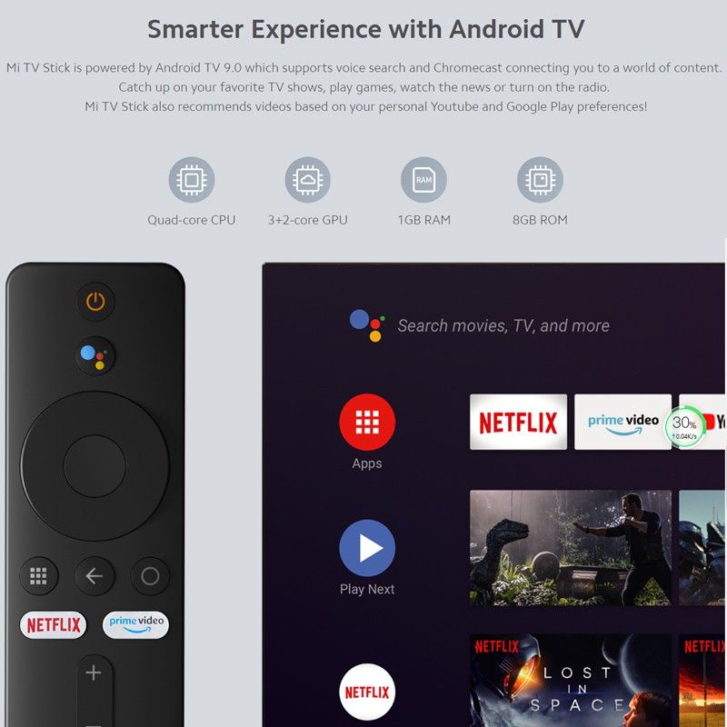 XIAOMI MI TV STICK MI-STICK INTERNET UNLIMITED SMART ANDROID TELEVISI STREAMING JARINGAN LANCAR ORI