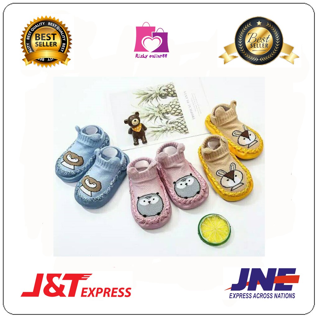 Rizkyonline88 sepatu anak bayi anti slip / baby socks shoes BB04