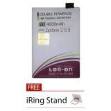 Log On Baterai ASUS Zenfone 2 (5.5")  4000 mAh + Free iRing Stand