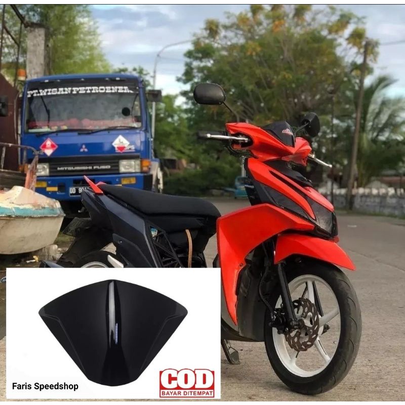 Visor yamaha mio m3 mio z mio 125 bahan tebal hitam kilap plus lem 3m double tape pnp