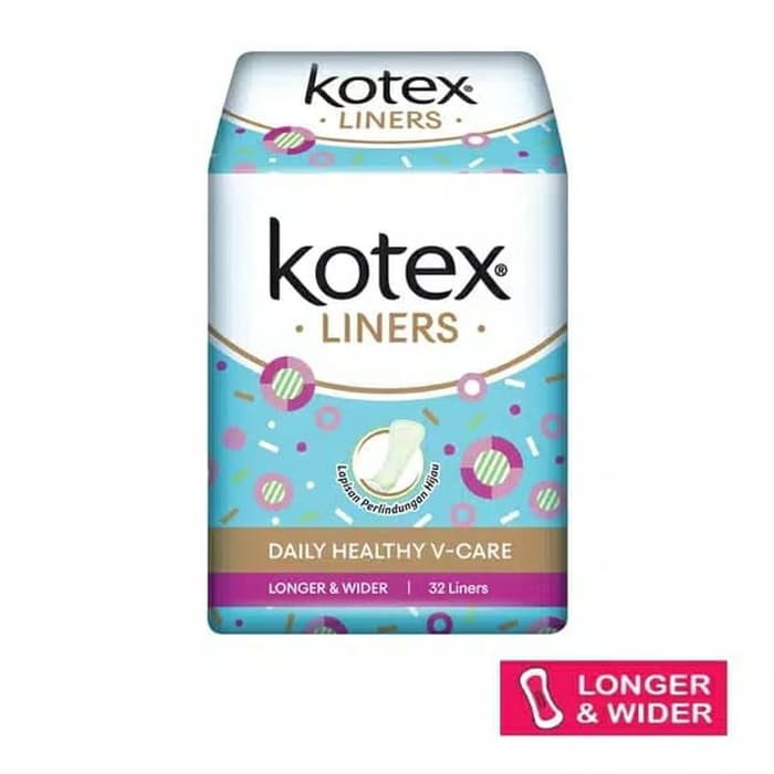 Jual Pantyliner Kotex Liner Longer and Wider Antibacterial Isi 32pcs