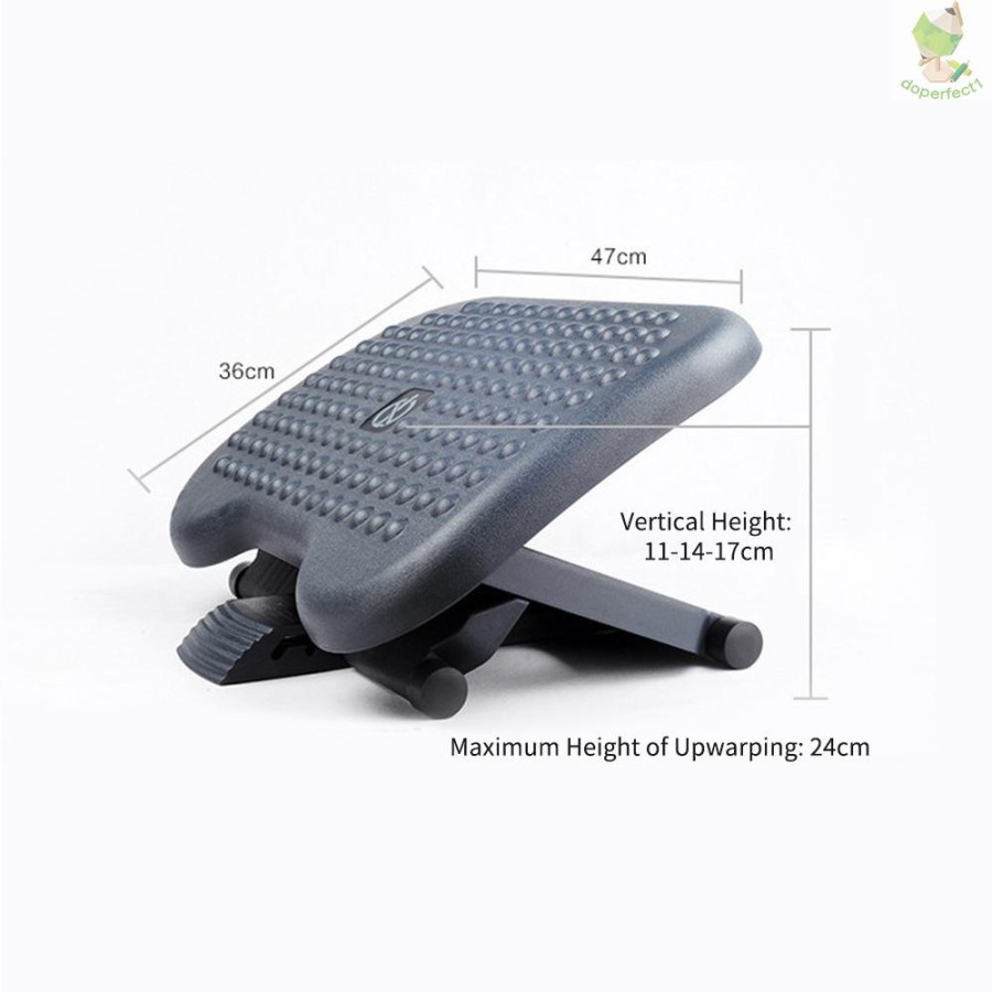 Footrest Under Desk Ergonomic Foot Rest Adjustable 3 Height Position/ pijakan bawah meja/ pijakan kaki