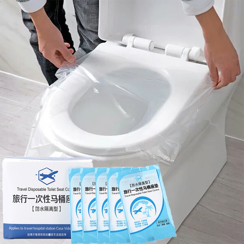 3pcs Cover Dudukan Toilet Portable Sekali Pakai Anti Air Untuk Travel / Camping / Hotel