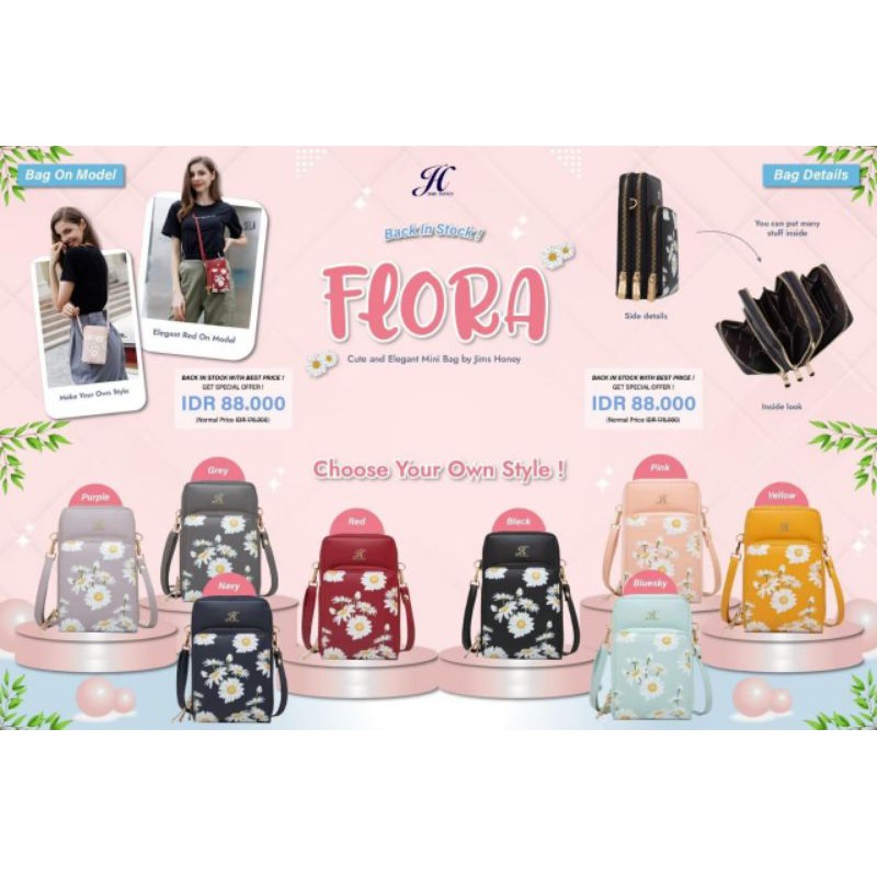 JIMS HONEY Flora Minibag Tas Selempang Wanita Mini Bag Jimshoney JH