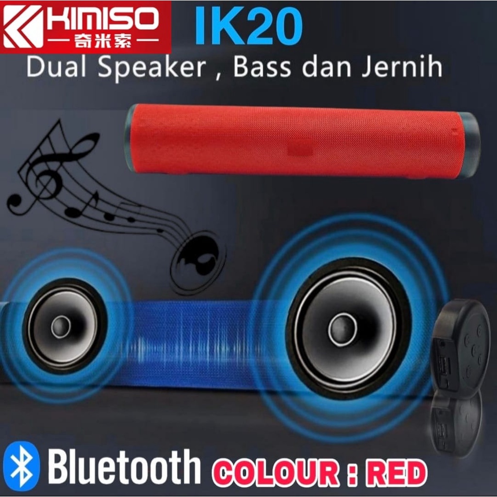 Speaker Bluetooth Kimiso IK20 SOUNDBAR Portable Wireless Bass Stereo