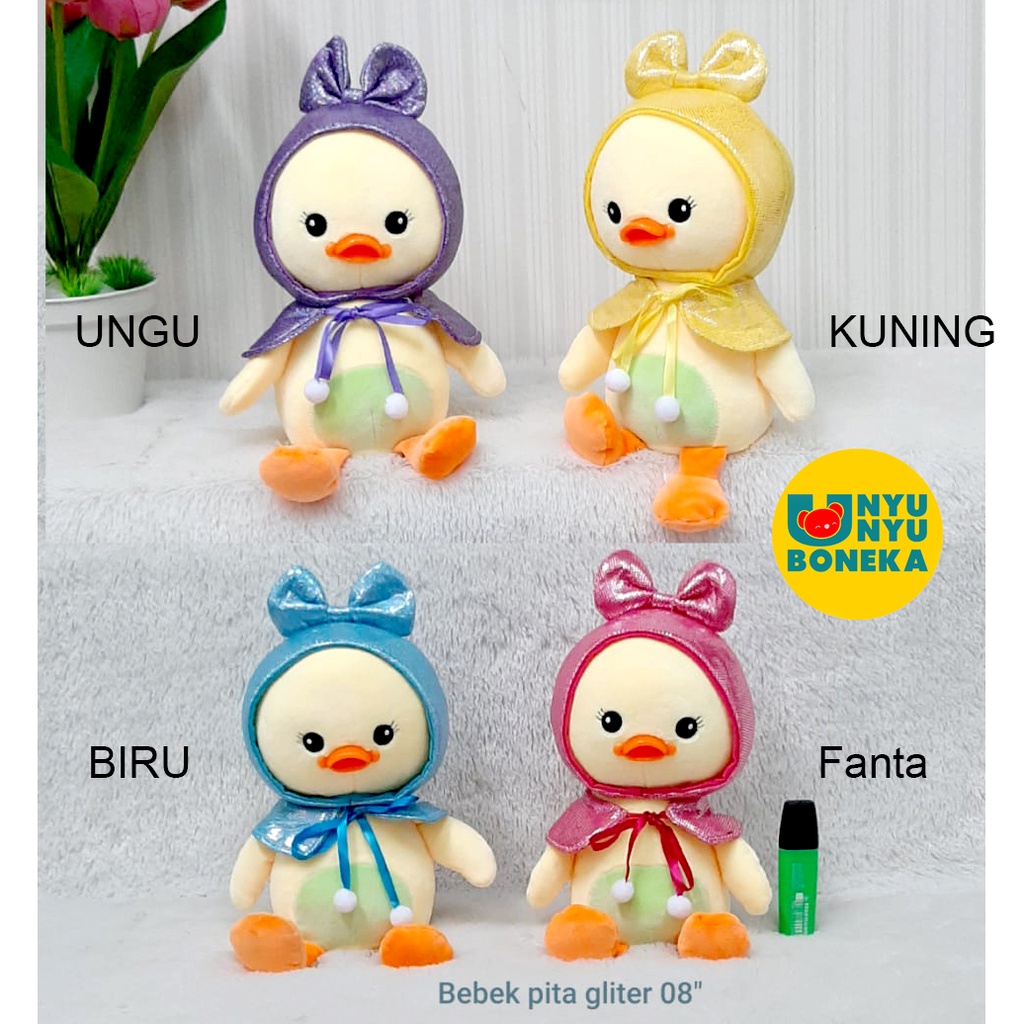 boneka piyo-piyo duck bebek frog duck bebek gliter souvenir kantor florist bucket