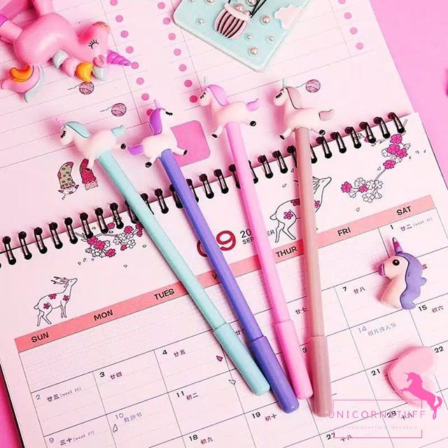 Bolpoin Unicorn Pena Unicorn Premium Tinta Gel Perempuan Anak Journaling Tipis Karakter Pink Pastel Kado Anak Perempuan Alat Tulis Tempat Pensil Sekolah Back To School