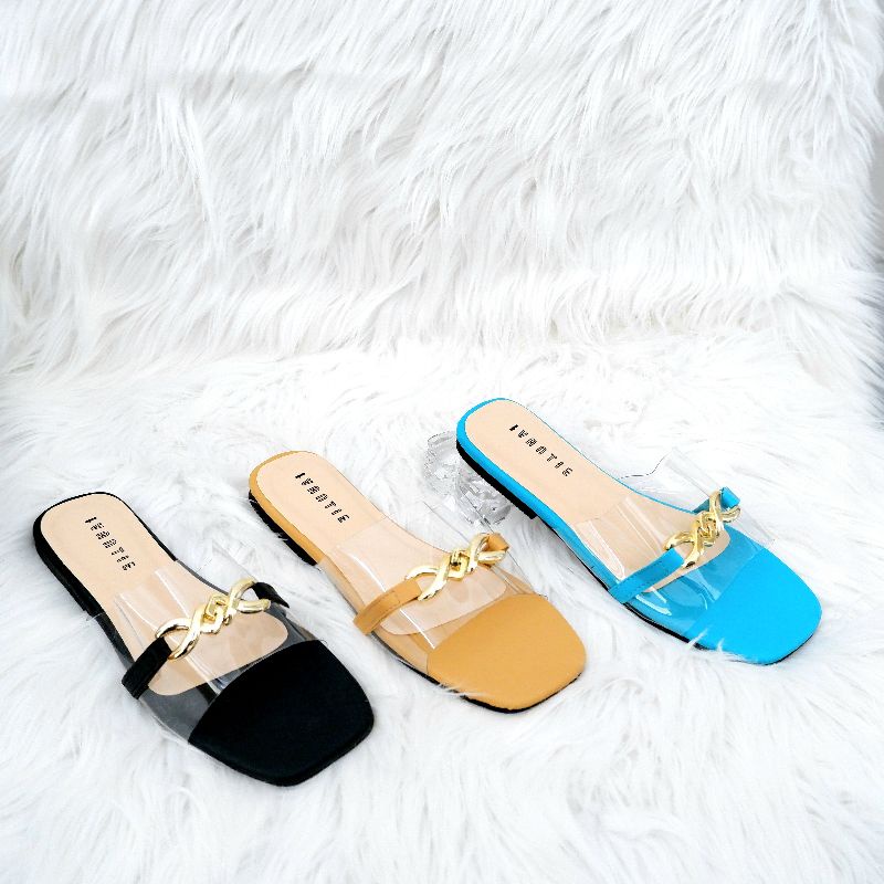 BELLA Sandal transparan Sendal teplek wanita