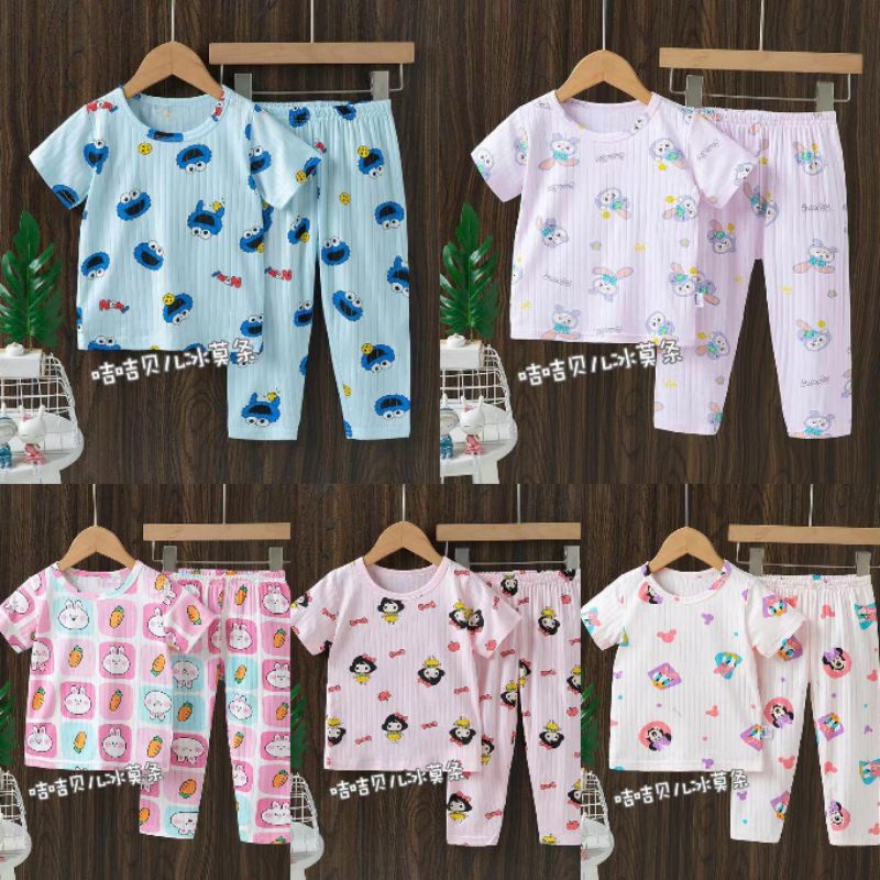 Jijibeier piyama anak import katun premium CP salur
