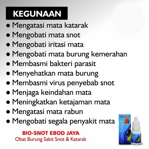 Obat Burung Snot Katarak Ebod Bio Snot