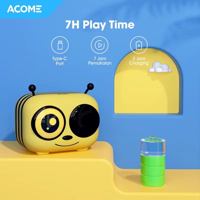 ACOME A15 Speaker Bluetooth 5.1 Little Bee Shape TWS Garansi Resmi 1 Tahun