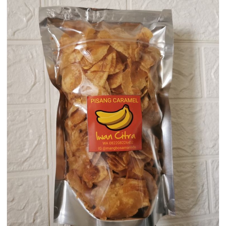 

Keripik pisang rasa manis madu caramel renyah makanan khas samarinda kalimantan timur 220 gram