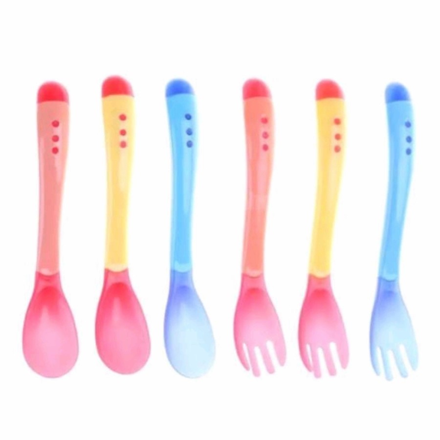 SENDOK MAKAN BAYI SENSOR SUHU PANAS / SENDOK GARPU BAYI SILIKON / SENDOK MAKAN BAYI SILIKON / BABY SPOON SILICONE BPA FREE