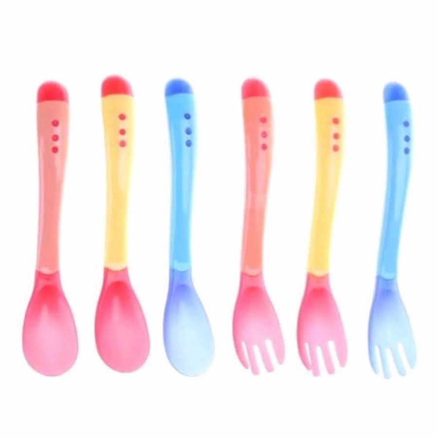 SENDOK MAKAN BAYI SENSOR SUHU PANAS / SENDOK GARPU BAYI SILIKON / SENDOK MAKAN BAYI SILIKON / BABY SPOON SILICONE BPA FREE