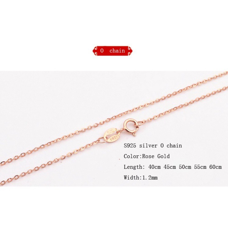 7 gaya Rose Gold Rantai 925 perak Kalung Desain Yang Berbeda/Panjang 18 K Rose gold disepuh tanpa liontin Perhiasan Wanita Hadiah