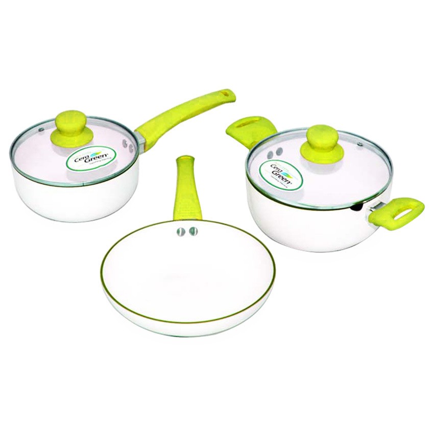 Home-Klik Oxone OX-83 Set Ceramic Cookware - Hijau | Shopee Indonesia