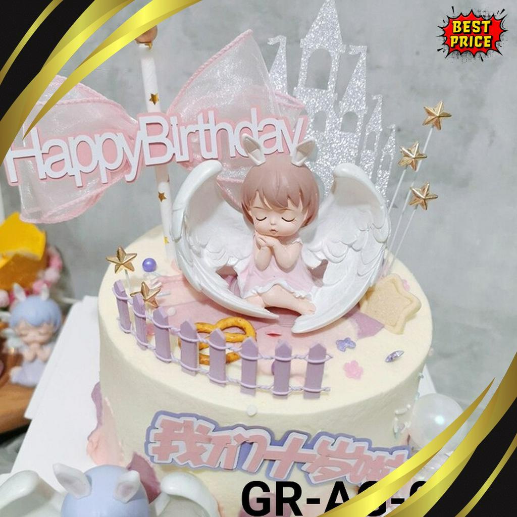 

BARANG ORIGINAL GRAG1 Cake topper hiasan kue angel malaikat sayap peri yamama baking