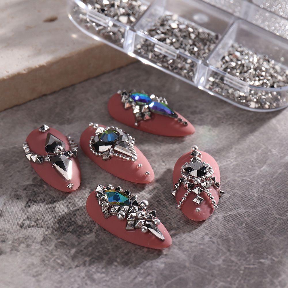 Preva Nail Metal DIY Nails Art Desain Diamond Silver