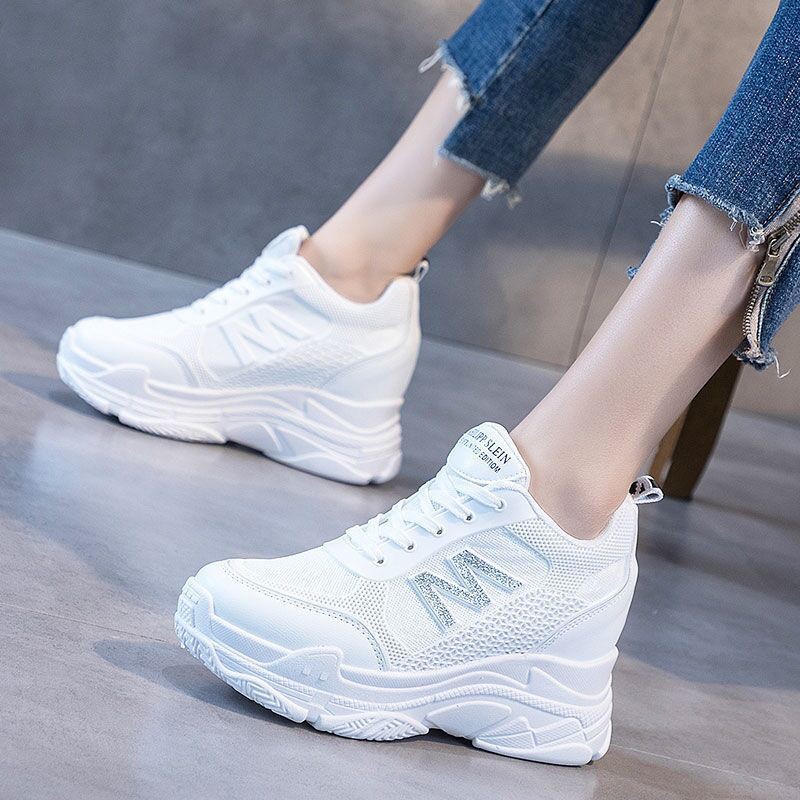 Sepatu Sneakers Wanita WL76 Hak Tinggi 7cm Sepatu Cewek  Import Model Terbaru Model Cantik Sepatu Korean