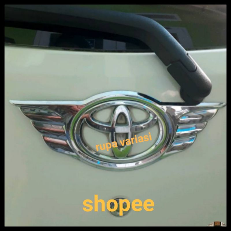 Ring logo lambang emblem belakang Toyota Agya / daihatsu ayla/ wigo model sayap wing crome Chrome