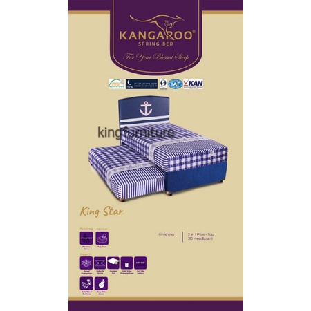 Bed sorong motif King star Kangaroo / bed dorong / 2in1 / tempat tidur anak / kasur anak