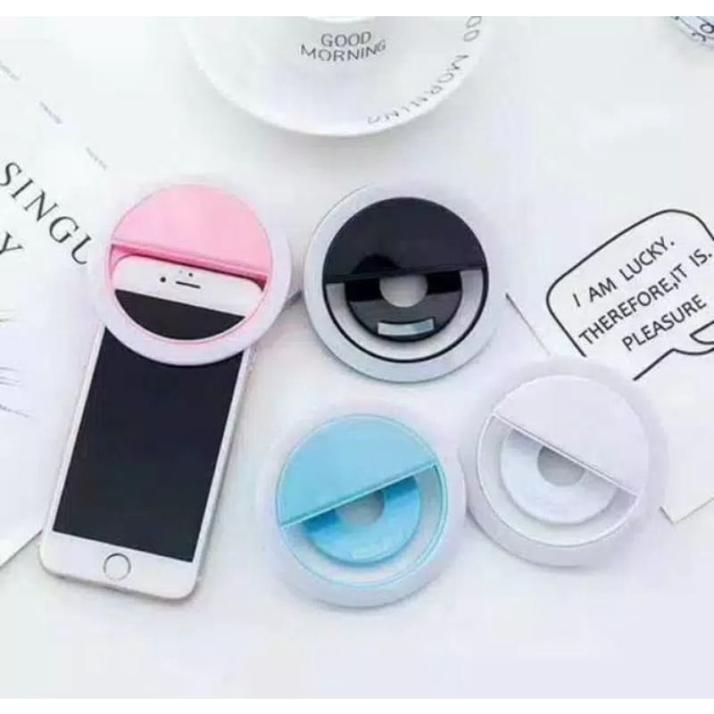 LAMPU SELFIE RING LIGHT LED MINI JEPIT BULAT UNTUK KAMERA PORTABLE USB