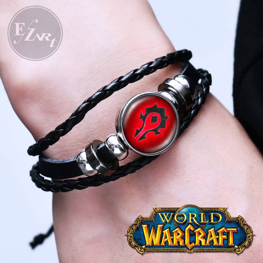 GELANG WORLD OF WARCRAFT WOW ALLIANCE HORDE COSPLAY GAME TALI KULIT KEPANG MULTILAYER