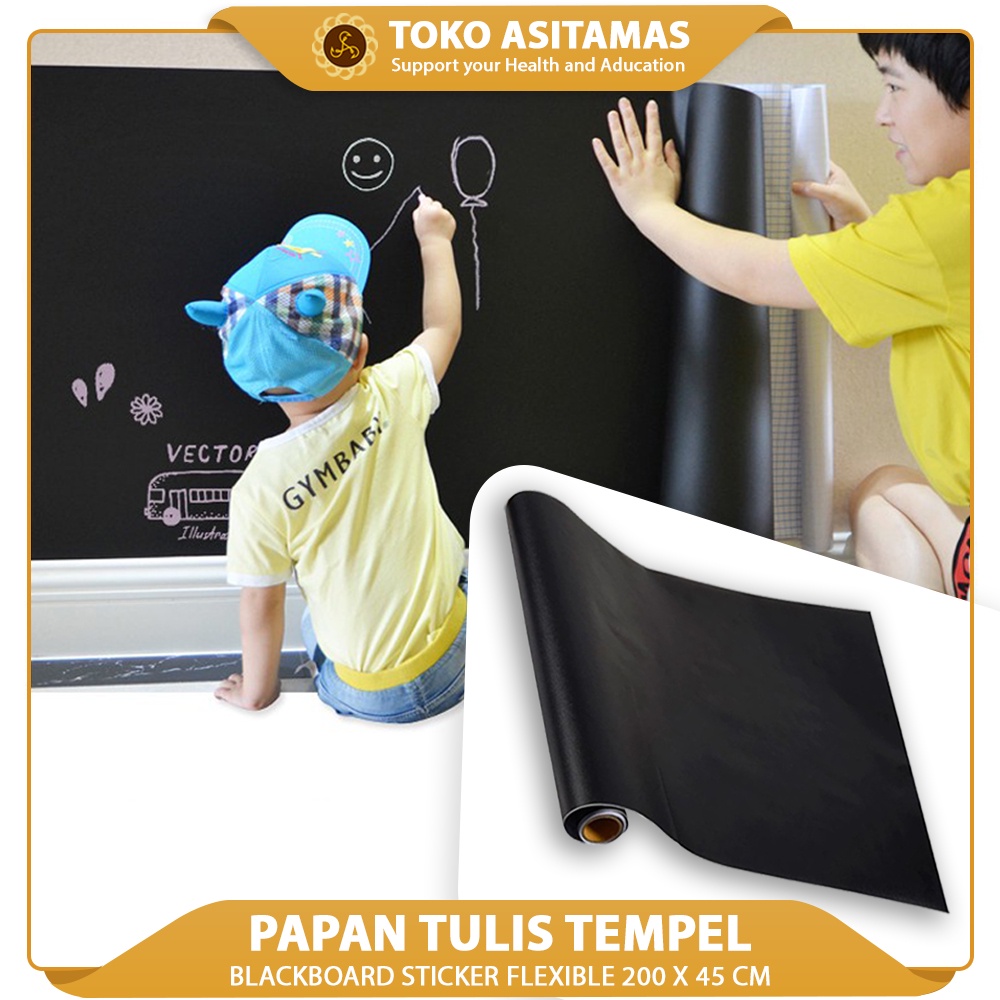 

Papan Tulis Tempel Dinding Blackboard Stiker Flexible 200 x 45 cm