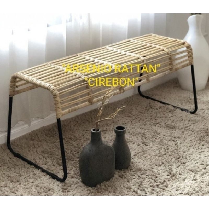 Bangku Besi Panjang Anyaman Sintetis Super OUTDOOR