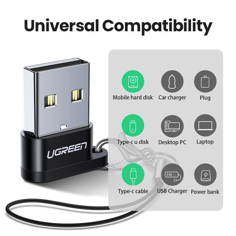 Ugreen Adapter USB Tipe-C Ke USB 2.0 Untuk Headphone