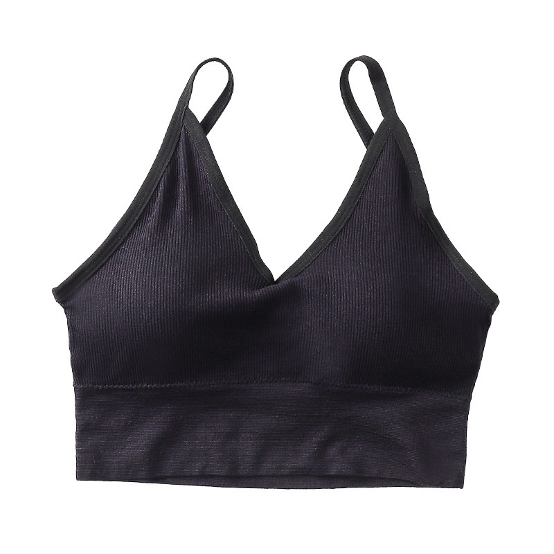 MURHOL Bra Wanita Pakaian Dalam V Neck Tanpa Kawat Fashion - BH1