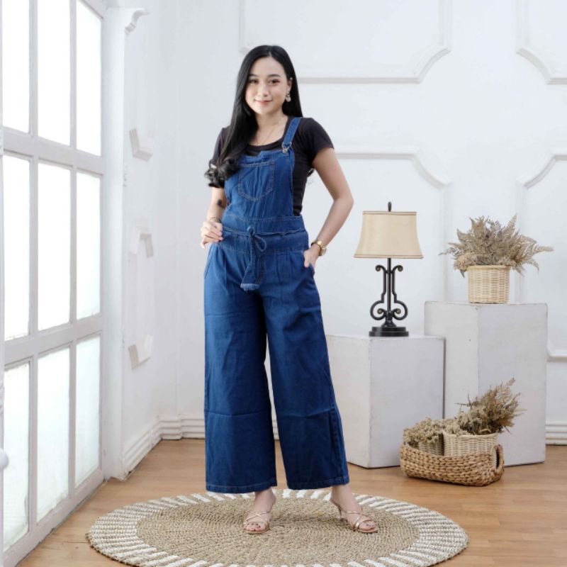 OVERALL KULOT WANITA, KULOT TEMI WANITA, OVERALL JEANS, KULOT KODOK, KULOT DEWASA