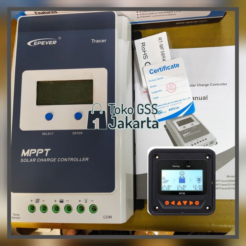 Solar Charge Controller 30A MPPT TRACER3210AN + MT50 Remote Meter EPEVER