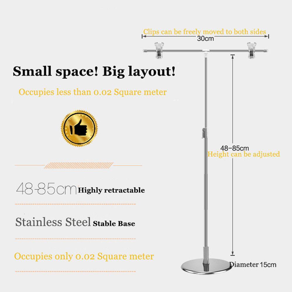 Agustinina Stand Background Dengan Klem Untuk Holder Latar Belakang Studio Video Bahan Stainless Steel Adjustable Poster Stand T-Shape