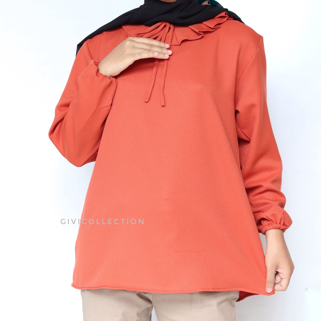 Mecca blouse /atasan wanita / blouse wanita-merah bata