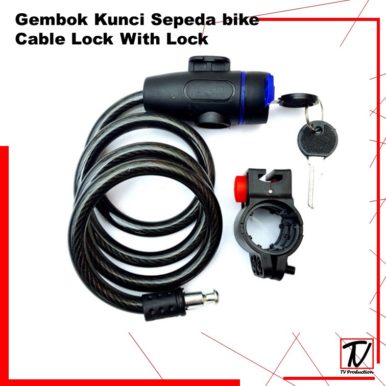 TERMURAH Gembok Kunci Sepeda bike Cable Lock With Lock Frame