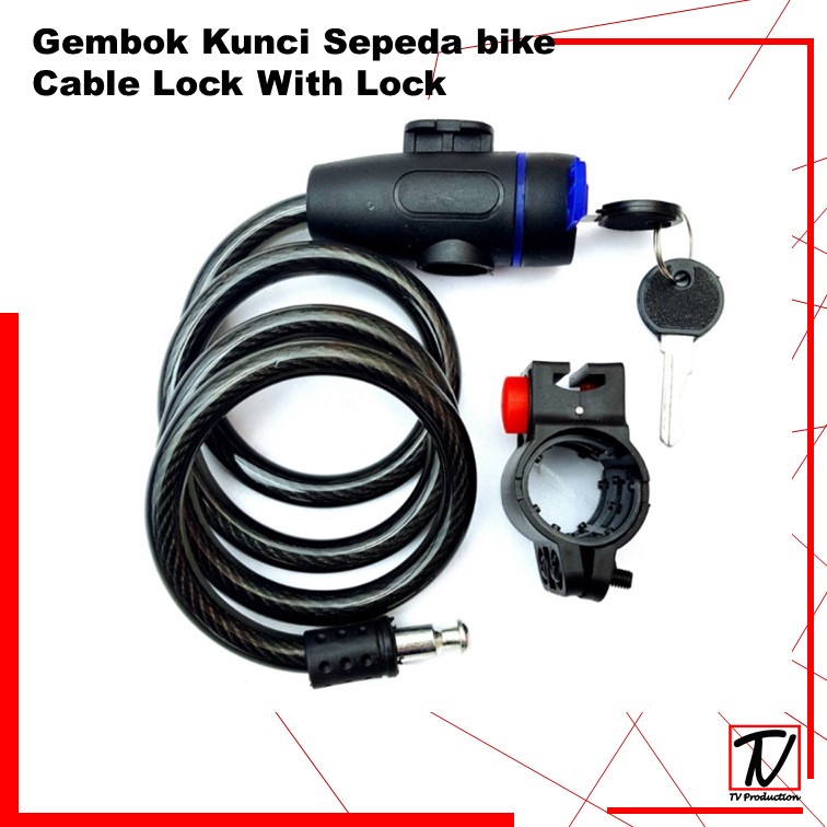 TERMURAH Gembok Kunci Sepeda bike Cable Lock With Lock Frame