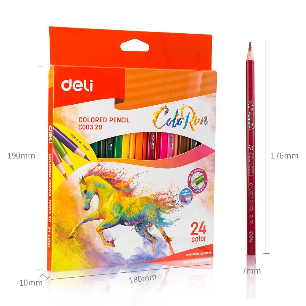 

Deli EC00320 Triangle Color Pencil - Deli Pensil Warna Isi 24