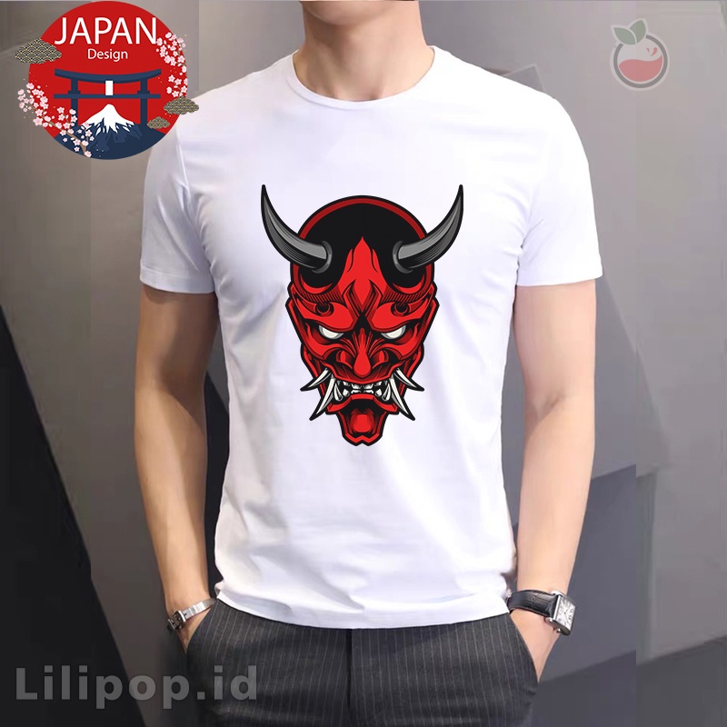 Lilipop Kaos Pria Demon Shinigami Jepang Baju Distro Basic Tshirt Kasual