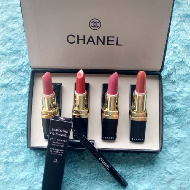 4IN1 LIPSTIK CHANEL PLUS EYELINER PEN CHANEL