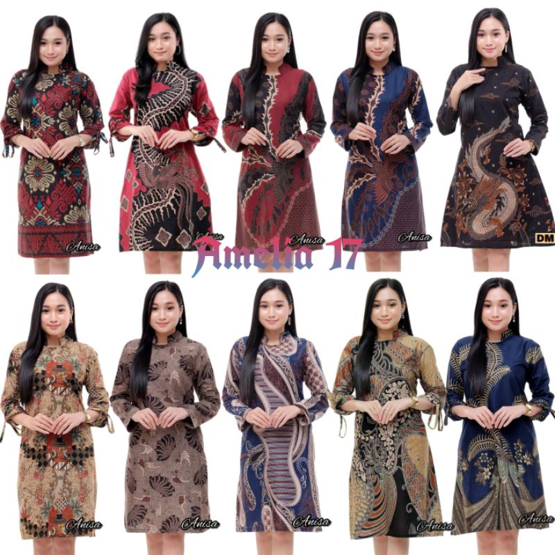 Tunik batik wanita kekinian terbaru / baju batik tunik atasan muslim / tunik batik kantor / tunik ba