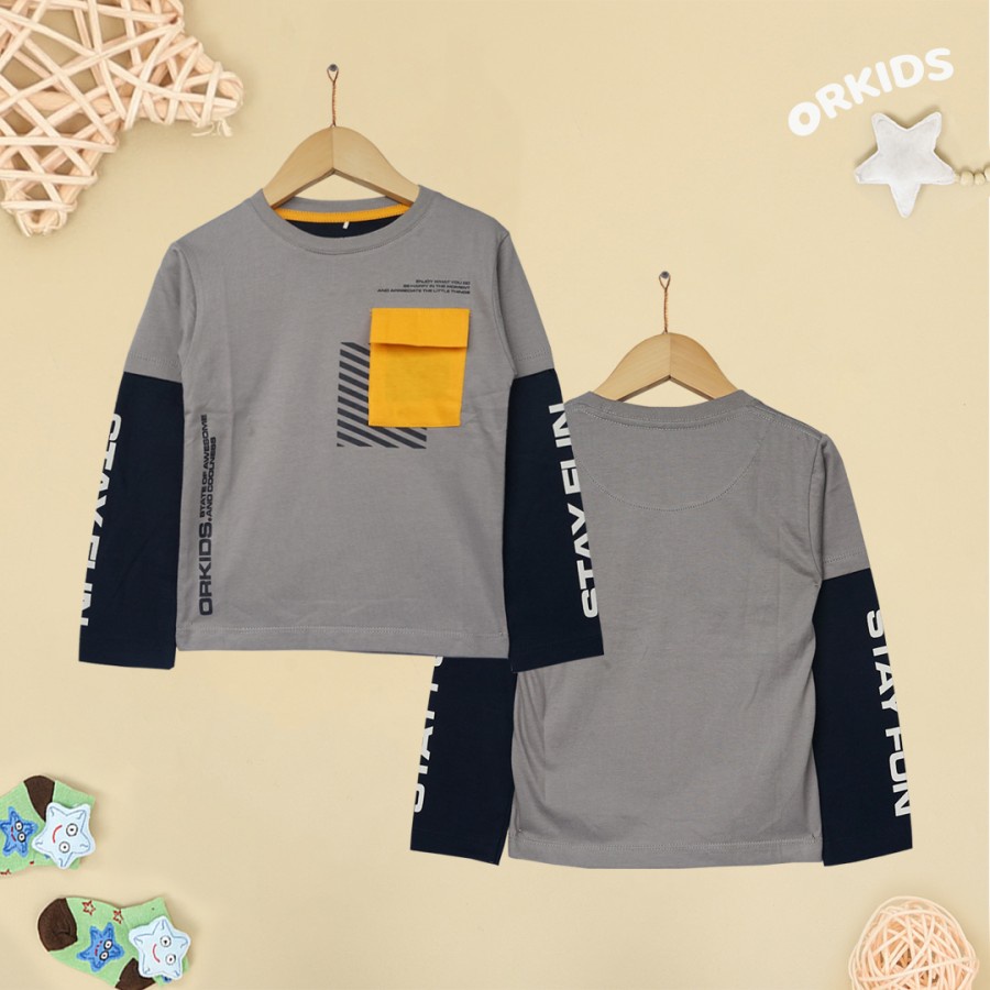 ORKIDS Baju Kaos Anak Laki Laki Lengan Panjang Gotcha
