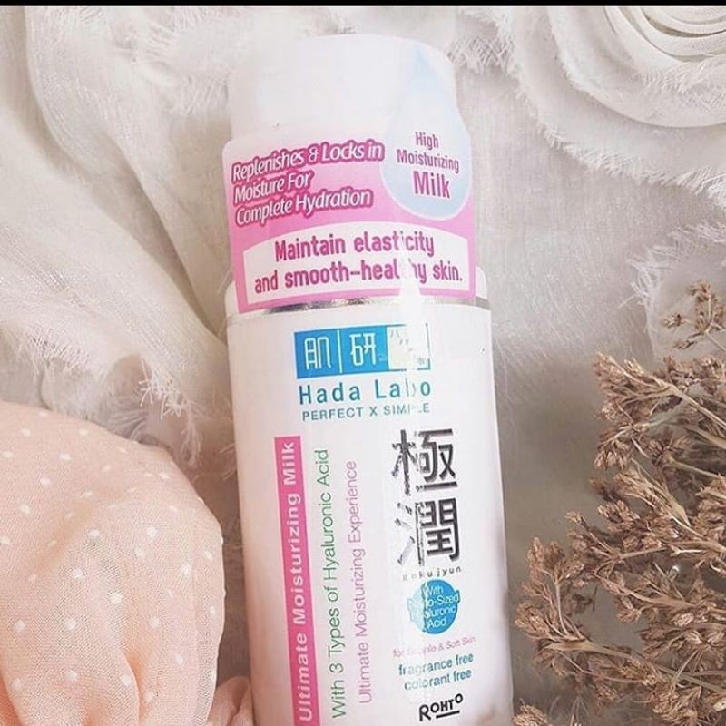 HADA LABO GOKYUJUN MOISTURIZING MILK | HADALABO STRIP PINK  