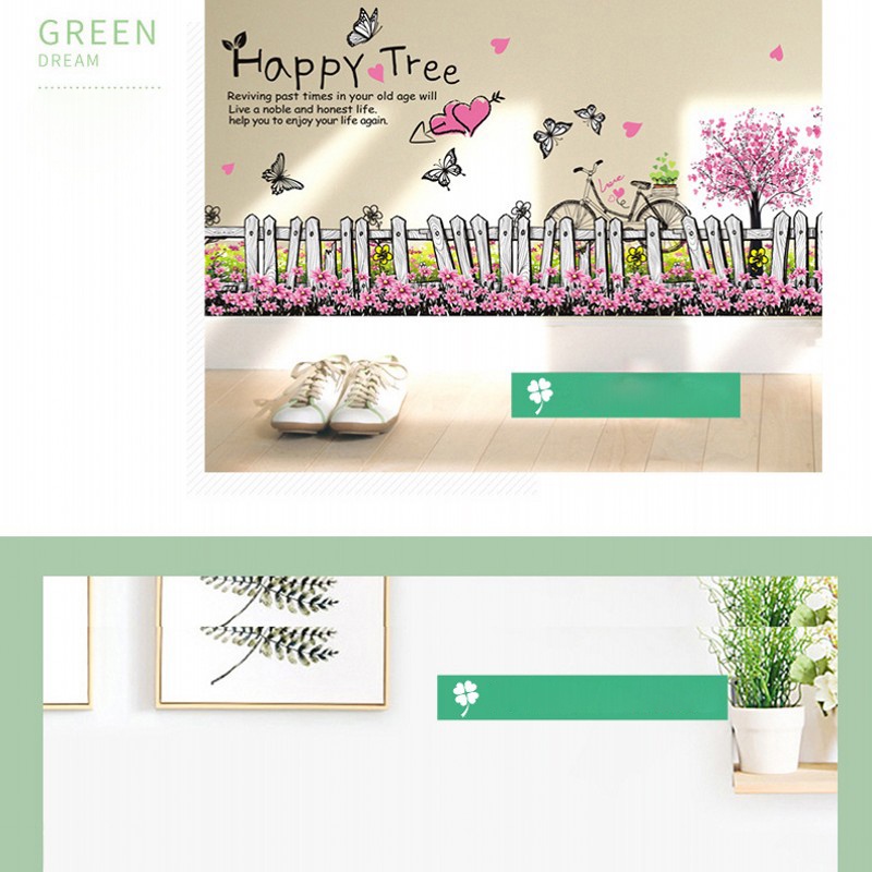Stiker Dinding Desain Bunga Dan Pohon Untuk Dekorasi Kamar Anak