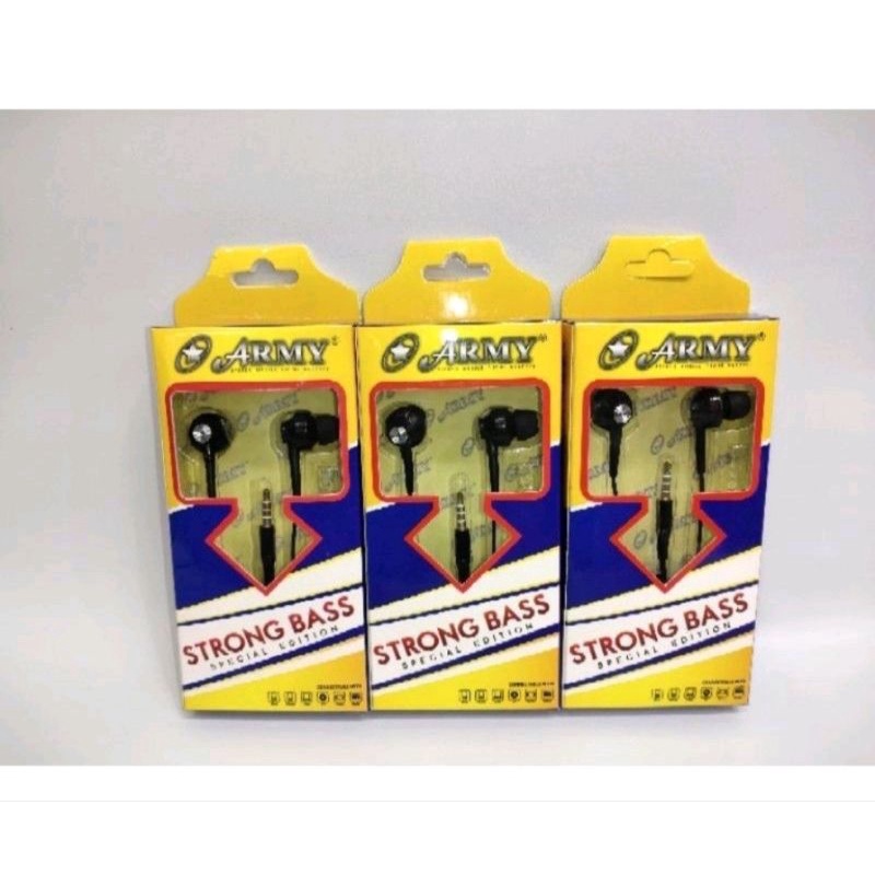 Handsfree Headset Army Strong Bass Handset Handsfree Army Strong Bass